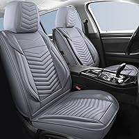 Vista 13 de Fundas de asiento de automóvil, transpirables e impermeables de piel sintética para automóviles, funda de asiento universal con respaldo