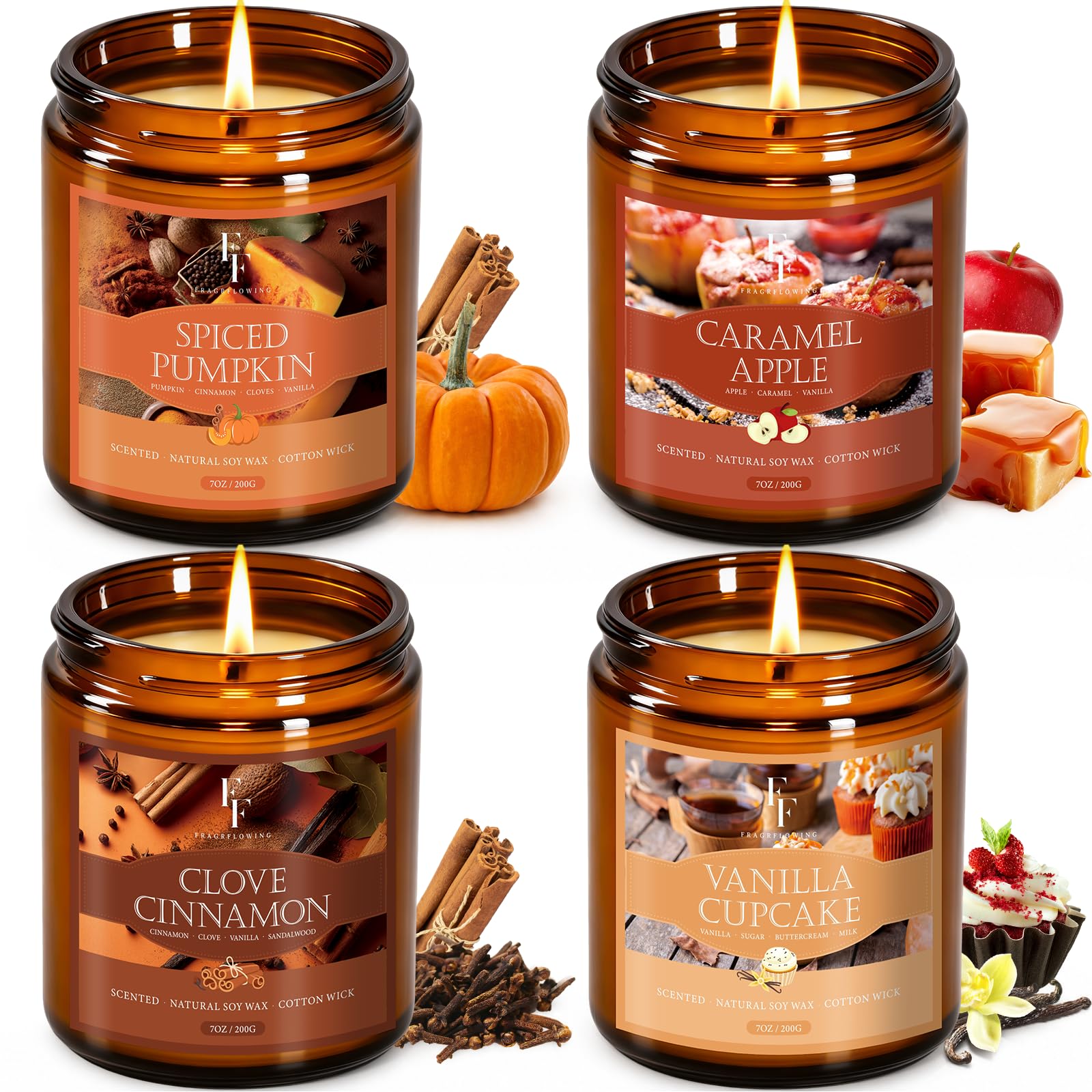 Fall Candles Set 4 Pack