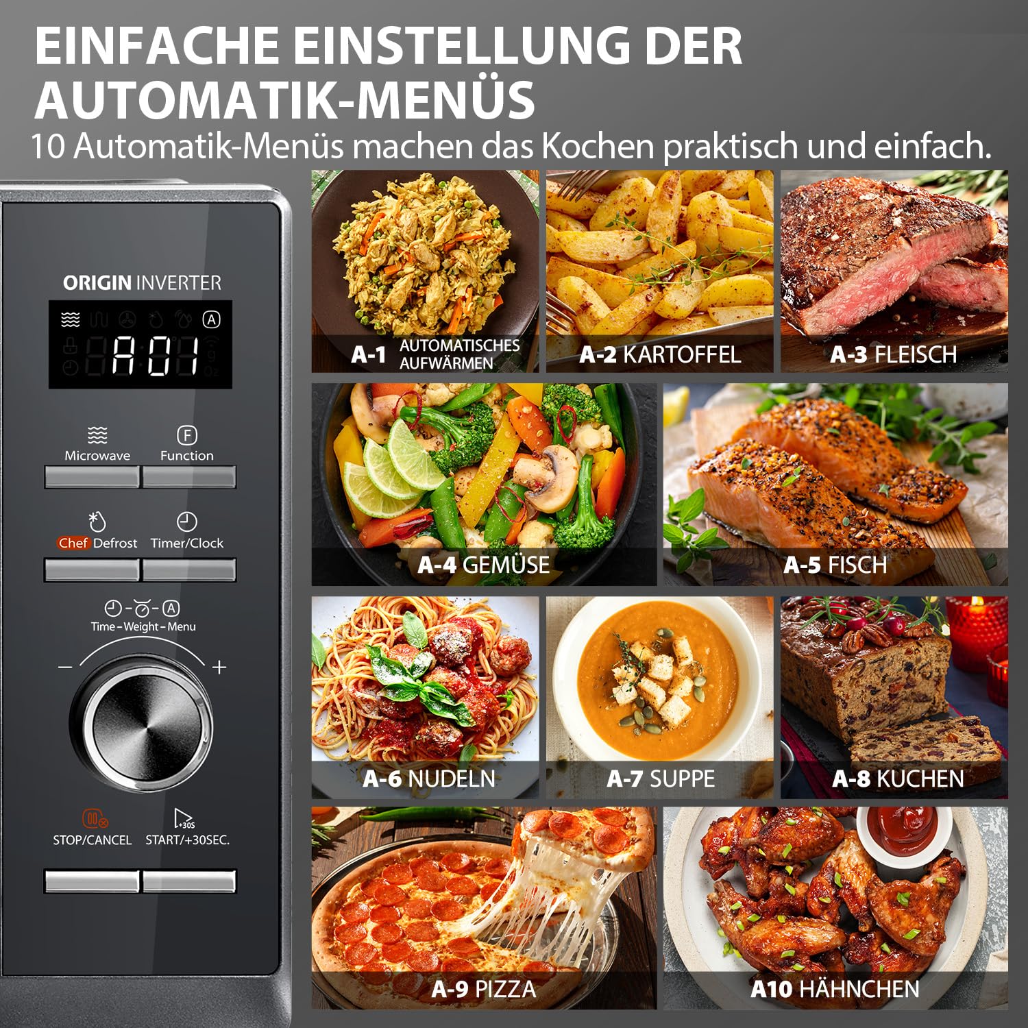 Toshiba Horno microondas 26L aire caliente combinado, 6 en 1 900 W con cocina de vapor en gris Morandi, 6 programas 10 niveles de potencia, 10 menús automáticos, MW3-AC26PFI(MG)