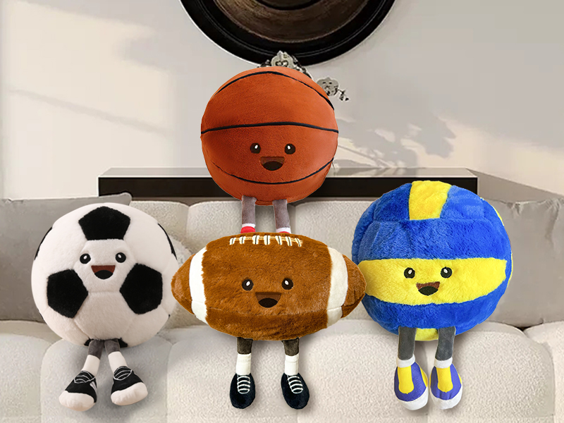 SAFIGLE Peluche Volley-Ball Oreiller Rond – Doux, Décoratif, Pour Enfant, Sport, Maison, Voiture, Cadeau