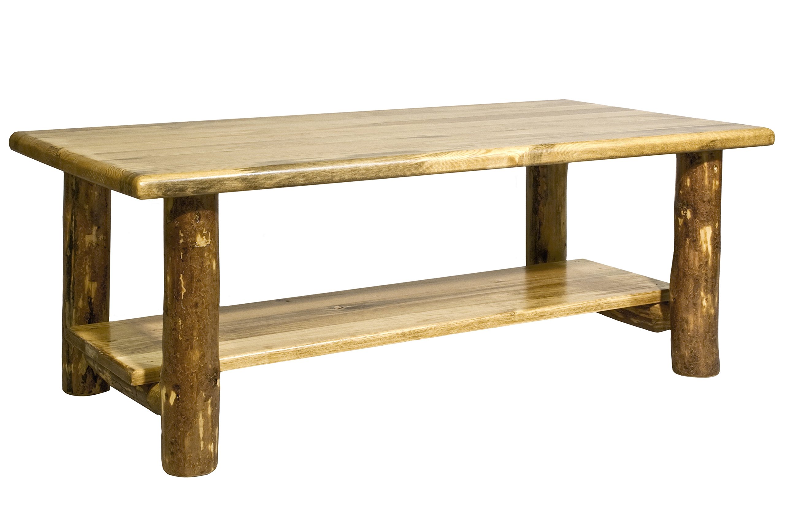 Montana Woodworks Collection Glacier Country Log Coffee Table Stained and Lacquered Finish