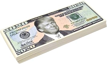 DR DINGUS Trump Dollar Bill 2020 (50 Pack) - 10, 50, 100 Pack - Realistic - Re-Election Presidential Dollar Bill - Limited Edition Novelty Dollar Bill - Support Our President