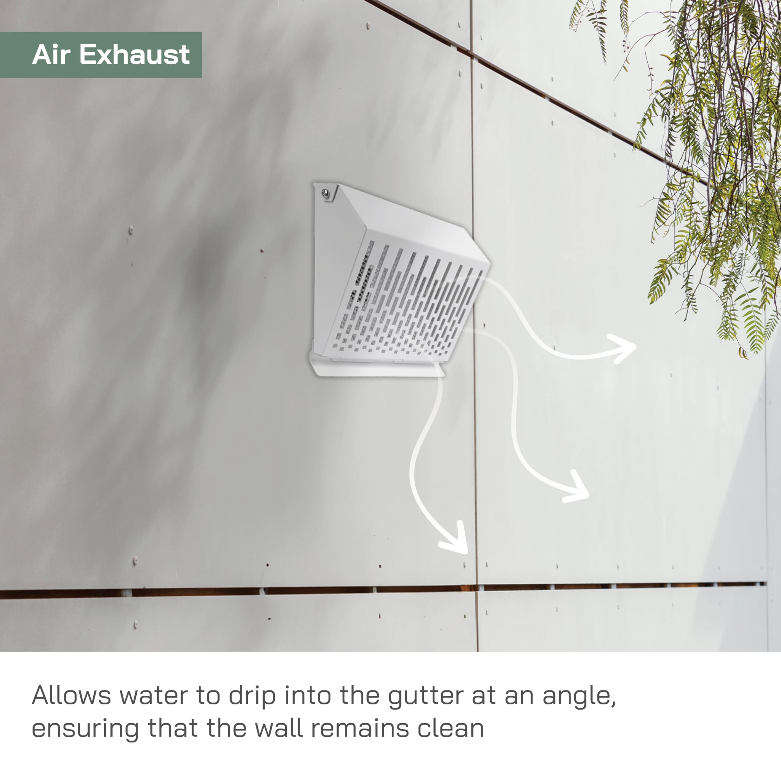 Vent Systems Griglia di ventilazione di scarico da 100 mm con guarnizione in gomma – Cappa per tubo bianco con copertura per esterni – Canale o superficie di montaggio – Griglia di protezione dalle