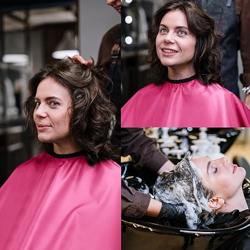 Miniatura 6 de Geyoga Short Makeup Cape for Women Men Mini Haircut Cape for Artist Shampoo Beauty Salon Artist Styling(Pink)