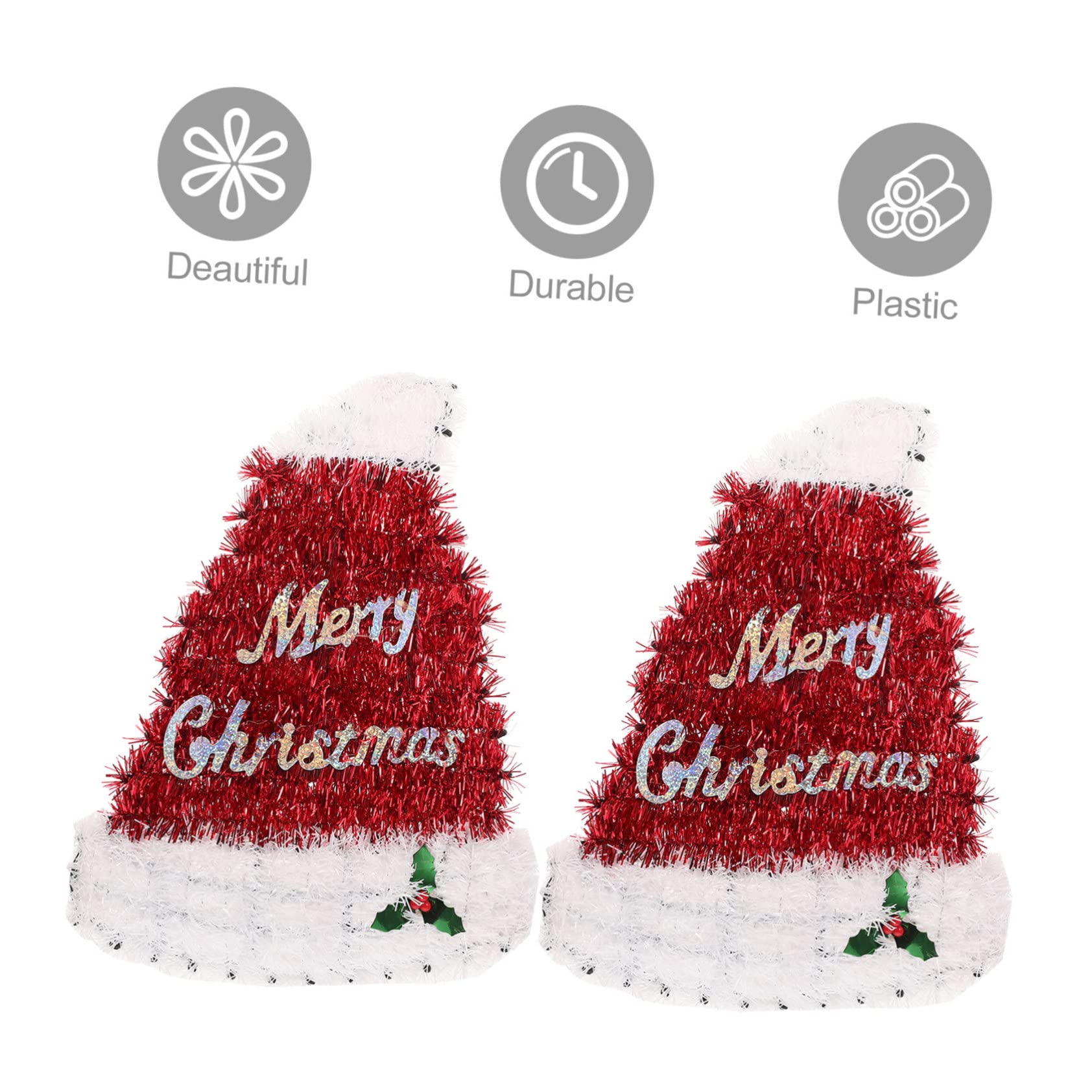PRETYZOOM 4 Set Di Ornamenti Natalizi Da Appendere Cappello Di Babbo Natale Decorazioni Per Lalbero Di Natale Decorazioni Per La Casa Decorazioni Natalizie 2 Pezzi * 4