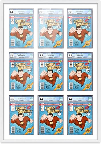 Miniatura 222 de Poster Palooza Marco de cómic con paspartú para 2 cómics CGC, CBCS o PGX Graded Comics – Marco de cómic negro para cómics de 8.125 x 13 pulgadas