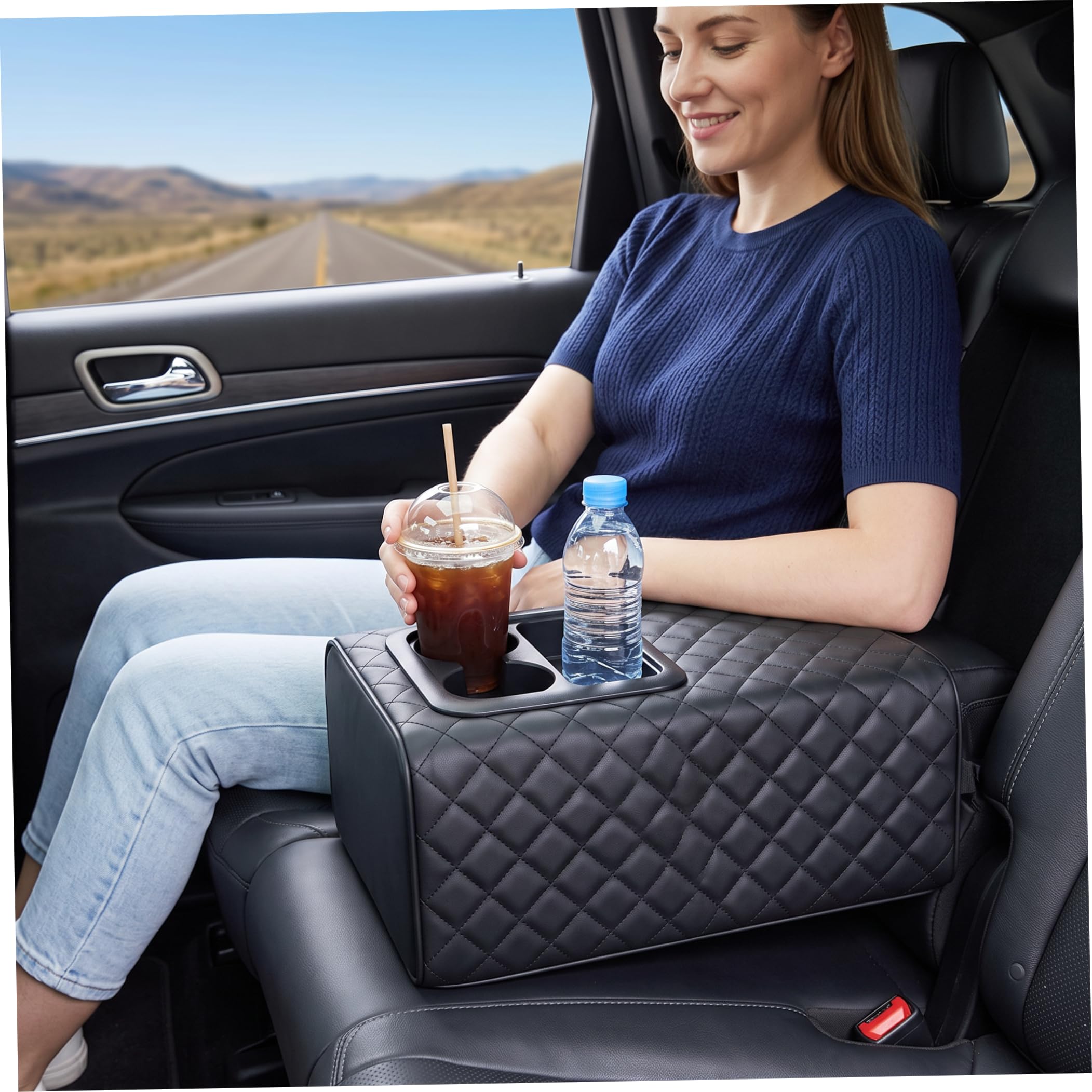 Portavasos para Consola Central con Copa Doble, Organizador para Asiento Trasero de Coche