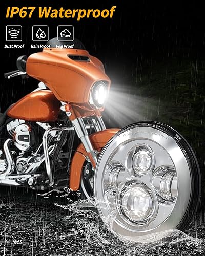Miniatura 5 de Faro delantero de luz LED de 7 pulgadas para motocicleta, con soporte para montaje, para motos de ciudad y carretera King Ultra Classic Electra