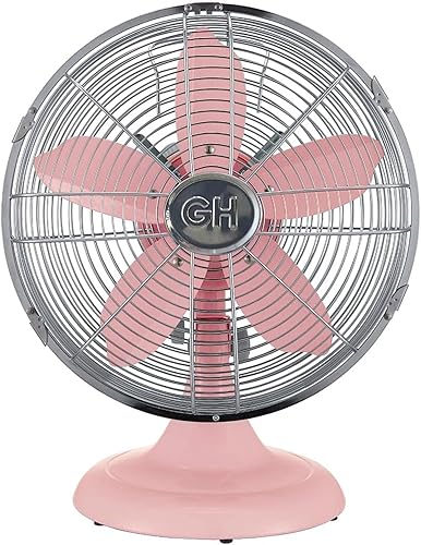 Miniatura 2 de Good Housekeeping 92606 Ventilador de mesa retro de 12" en acabado rosa
