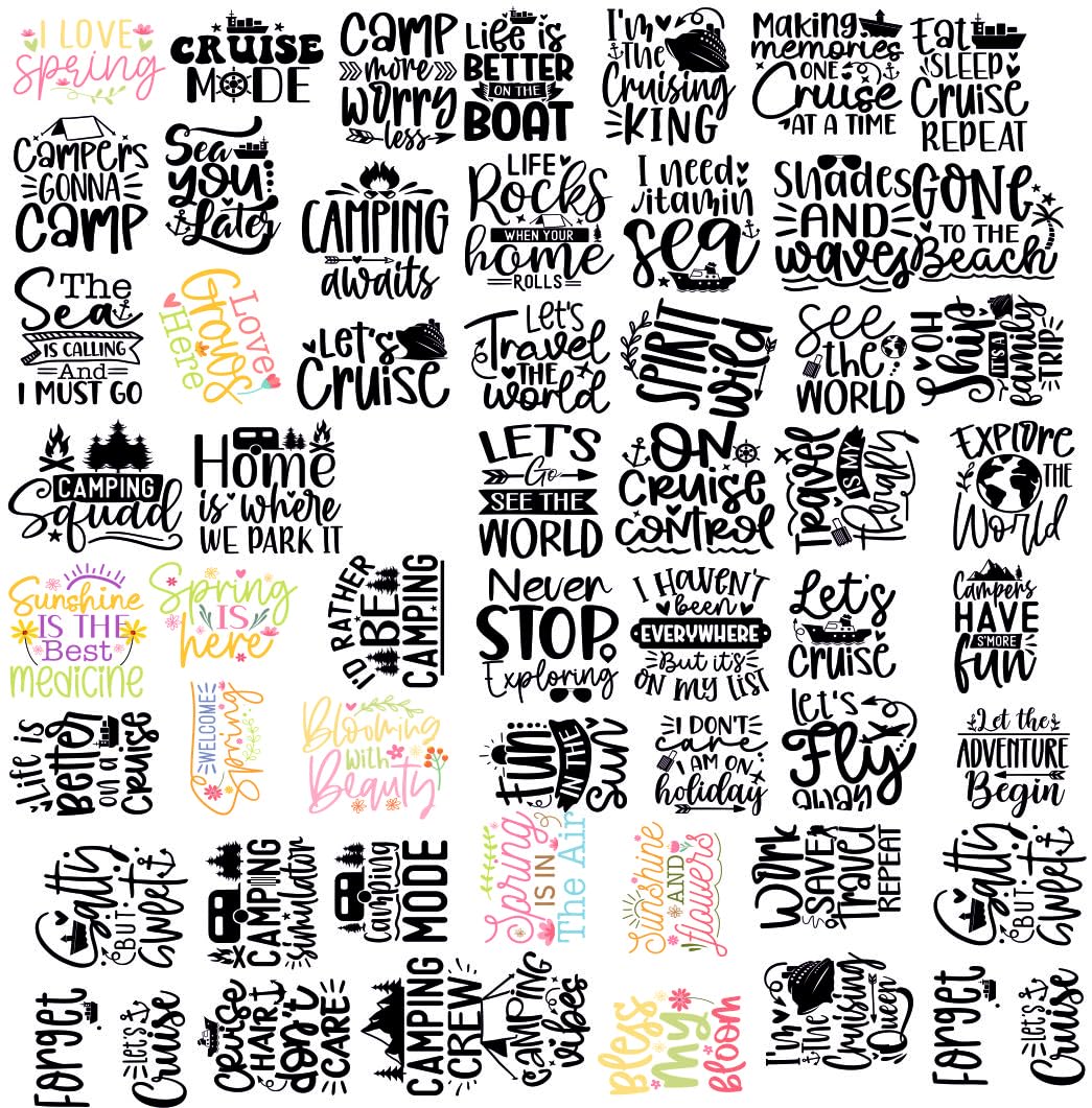 Zesta Aesthetic Stickers for Laptop/Waterproof Anime Decal for Books/Vinyl Sticker for Fridge/Easy to Use Korean Car Sticker Kawaii Cute Stickers (Wanderlust)-Self-Adhesive