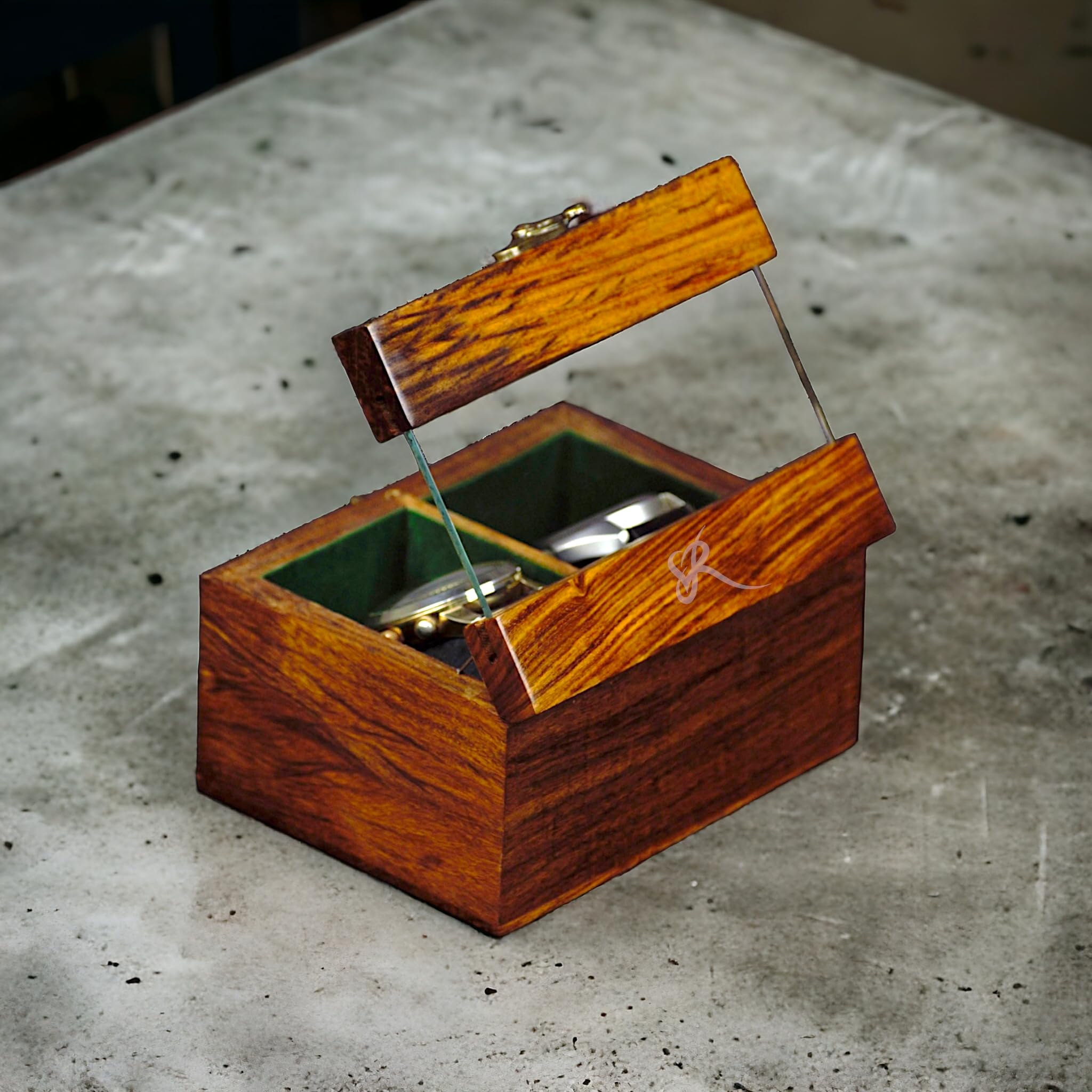 Royal Craft Expertise Watch Box Organizer, Long- Lasting Dark Indian Rosewood Organizer Case For Men & Women, Unique Surprising Gift On Special Occasions - Christmas Day, Father's Best Valentine's Day 2