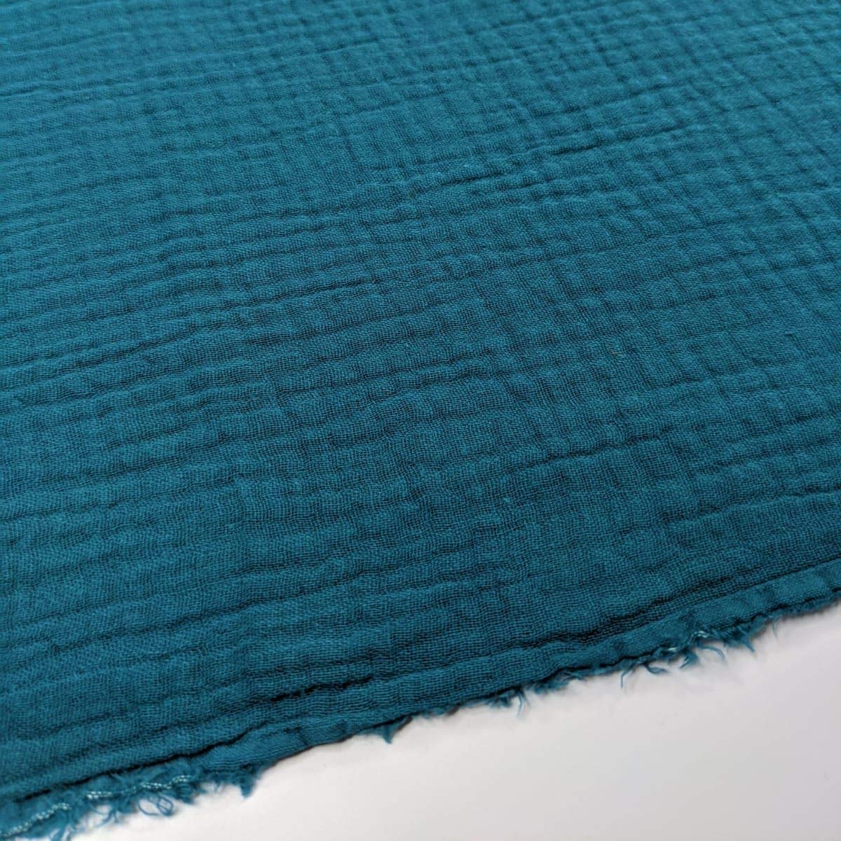 Discover Lifestyle & Fashion Fabrics Teal Double Gauze 100% Cotton Plain Fabric Dress Making Lightweight Muslin Baby Swaddle Blankets Scarves Summer Clothing | 53" - 135 Cm Wide | Per Metre (Teal)
