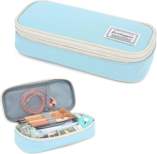 Miniatura 8 de Estuche para lápices con varias ranuras, cartuchera para niños y adultos, adecuada para oficina, escuela secundaria y preparatoria y universidad Rosa