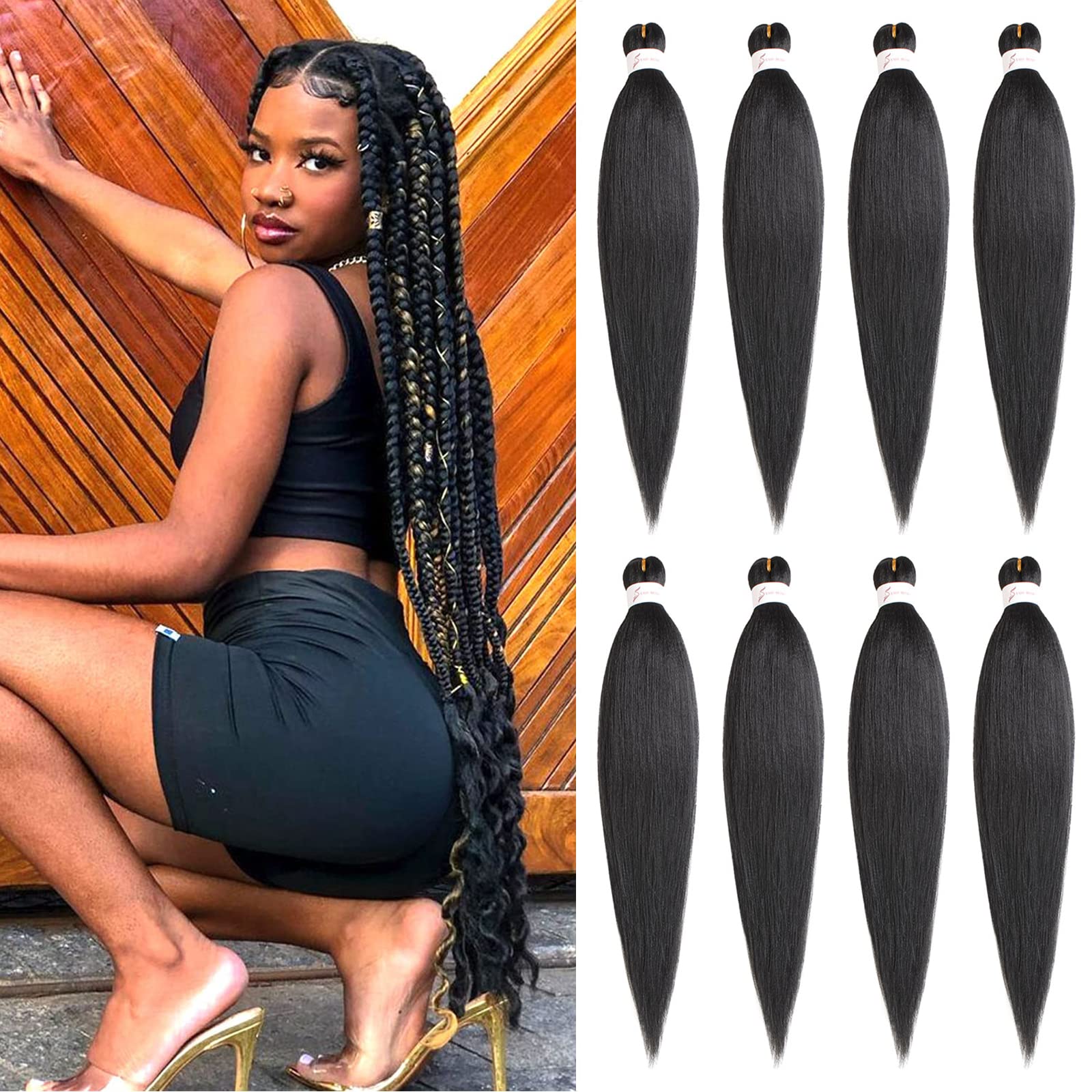 Buy Xtrend 8 Packs 30 Inch Long Pre Stretched Braiding Hair EZ Braiding