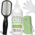 Dr. Entre\'s Callus Remover Gel Kit for Feet: Foot File, Pumice Stone, 5 Glove Pairs for Gel Application, Spa Kit, Foot Care, Pedicure Tools, Scrubber, 8oz