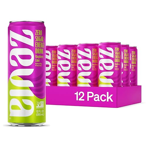 Zevia Zero Calorie - Bebida energizante, Raspberry Lime, latas de 12 onzas (paquete de 12)