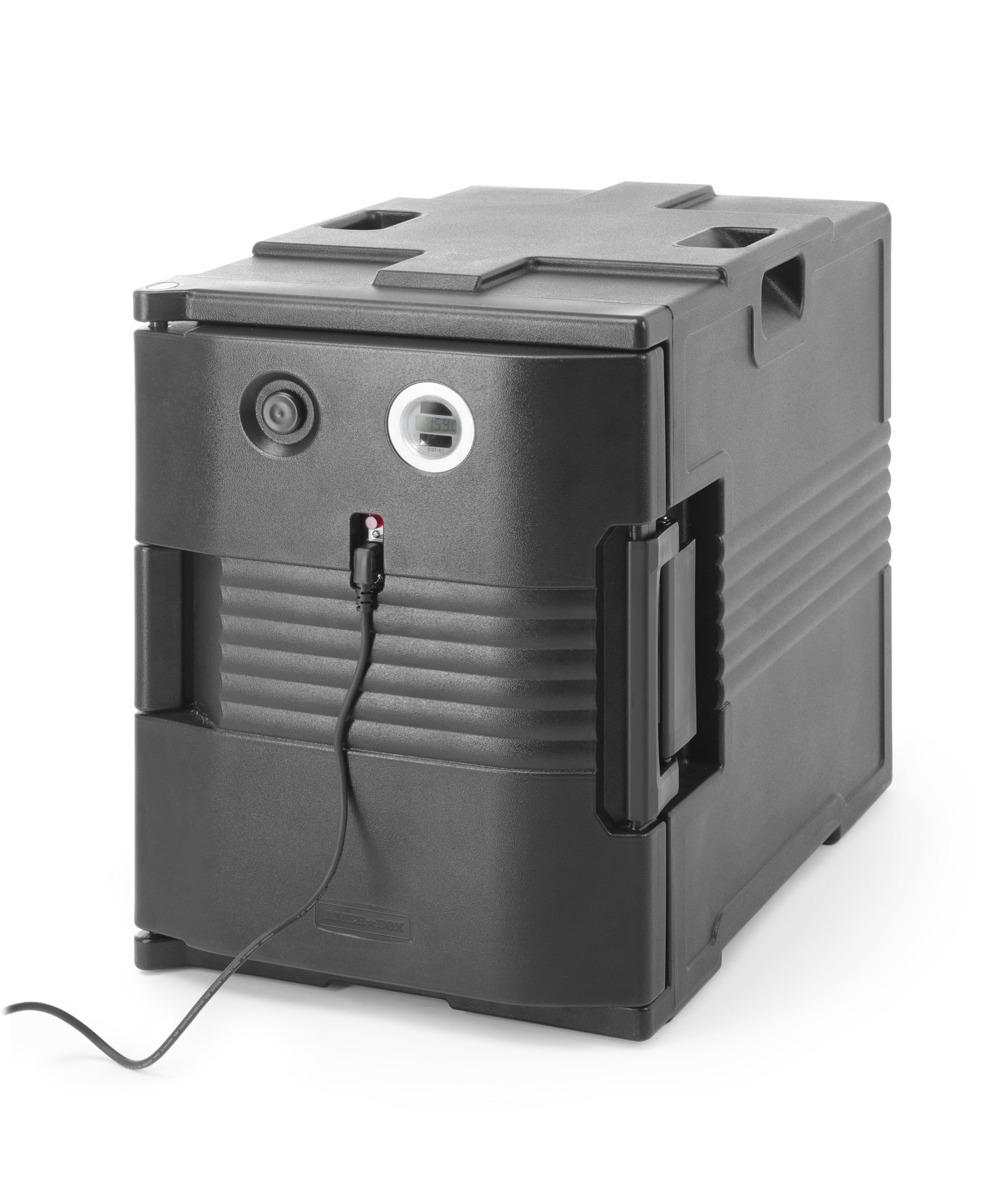 HENDI Thermobox, AmerBox, elektrisch, mit Heizfunktion, für 12x GN1/1 Behälter, Temperaturbereich: bis 68°C, Stapelbar, Transportbox, Isolierbox, Warmhaltebox, 230V/200W, 477x680x(H)620mm, HDPE