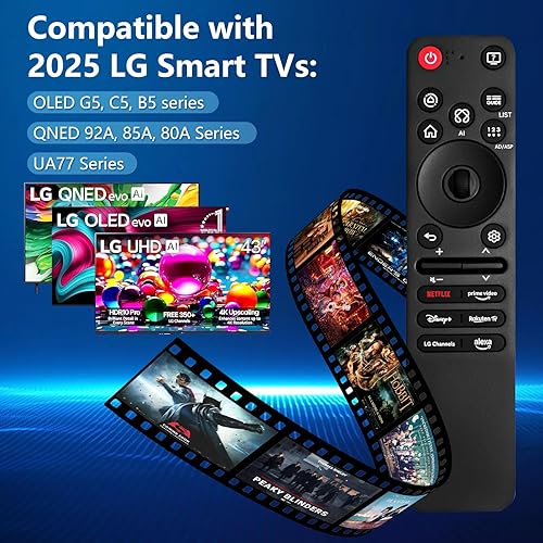 Miniatura 2 de Nuevos controles remotos para LG Smart TV Remote, control mágico de repuesto para LG TV 2019 a 2025, compatible con AN-MR25GAAN-MR24GAAN-MR23GA,