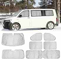 Tende Parabrezza Tende Su Misura Per VW T5 & T6 Multivan Campeggio Nero - Foto 11