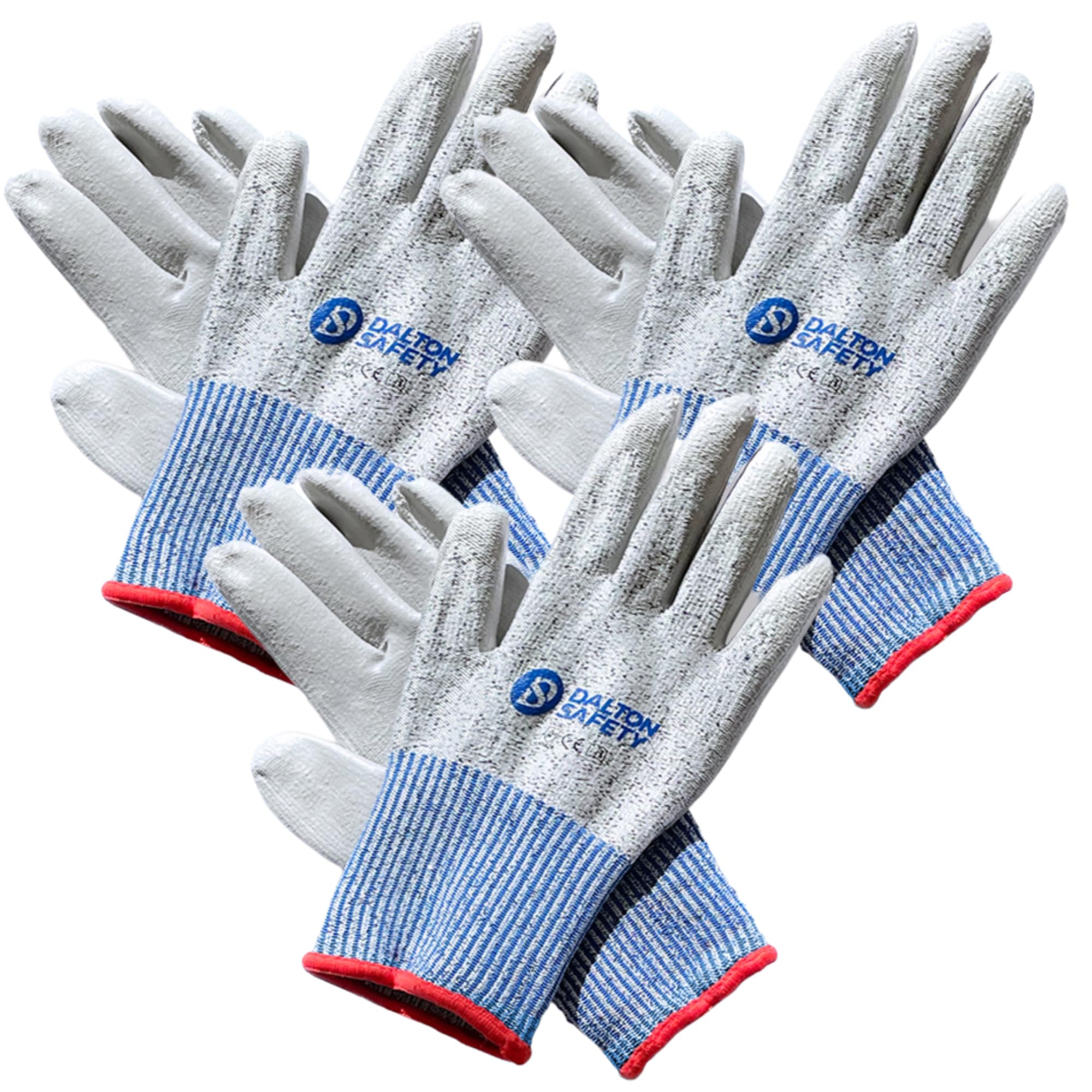 Dalton Safety 3 works Of Small Cut Resistant Level 3 Work Gloves, HPPE Knitted Cuff