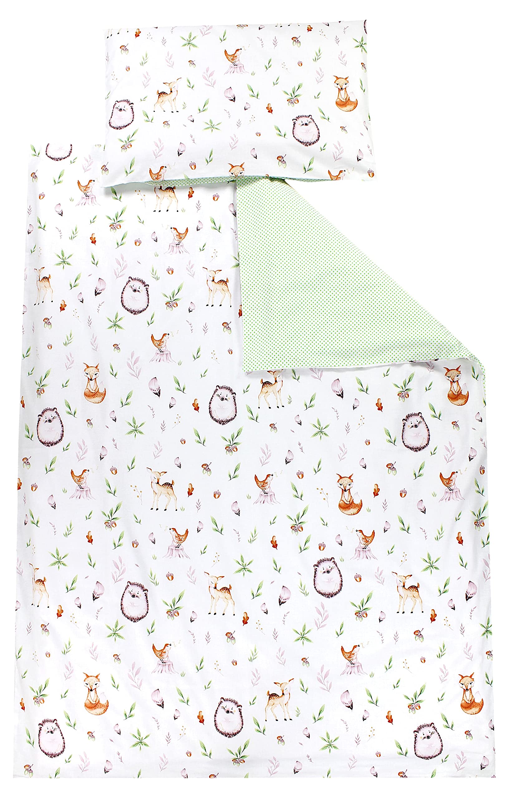 TupTam Juego de Ropa de Cama para Niños, de 2 Piezas., Zorros en el avión/Verde, 120x90 cm — view 35
