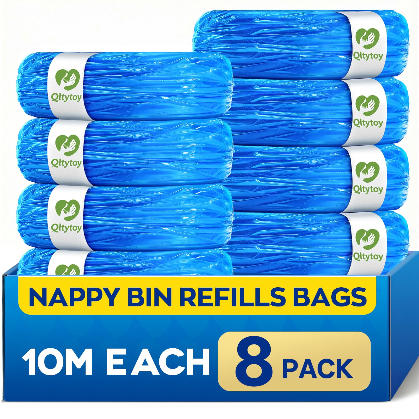 9er Pack 10M Windeleimer Nachfüllfolie kompatibel mit Tommee Tippee Sangenic Tec+Simplee Sangenic + Twist & Click