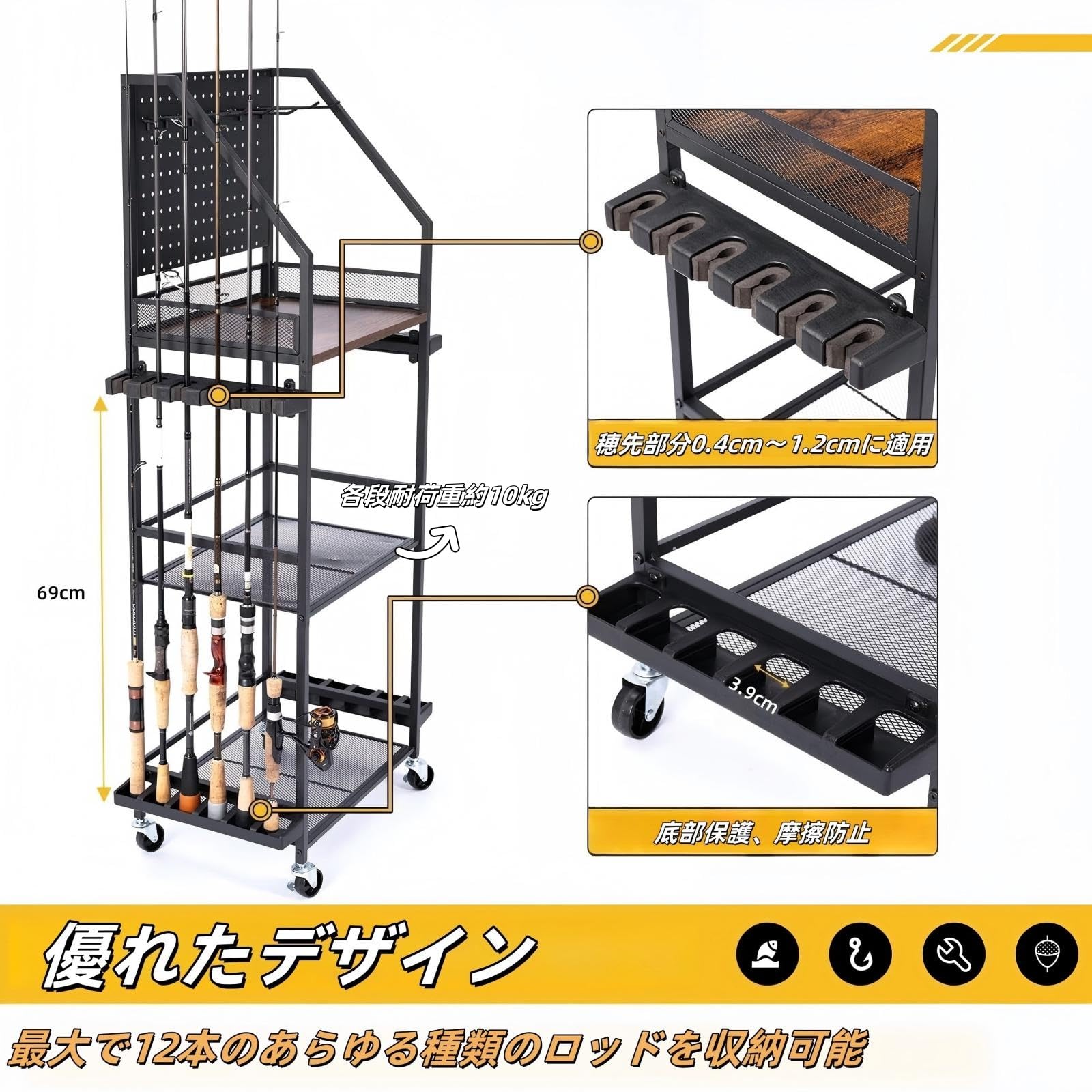 【特価セール】ロッドスタンド 釣り竿立て 釣竿置き 12本用 大容量 4in1 Amazon.co.jp: Jumei ロッドスタンド 釣り竿立て 釣竿置き 12本用 大