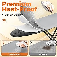 Vista 4 de APEXCHASER Ironing Board, Compact Iron Board with Silicon Mat, Foldable Ironing Board with Heat Resistant Cover, 7 Height Adjustable, Space Saver