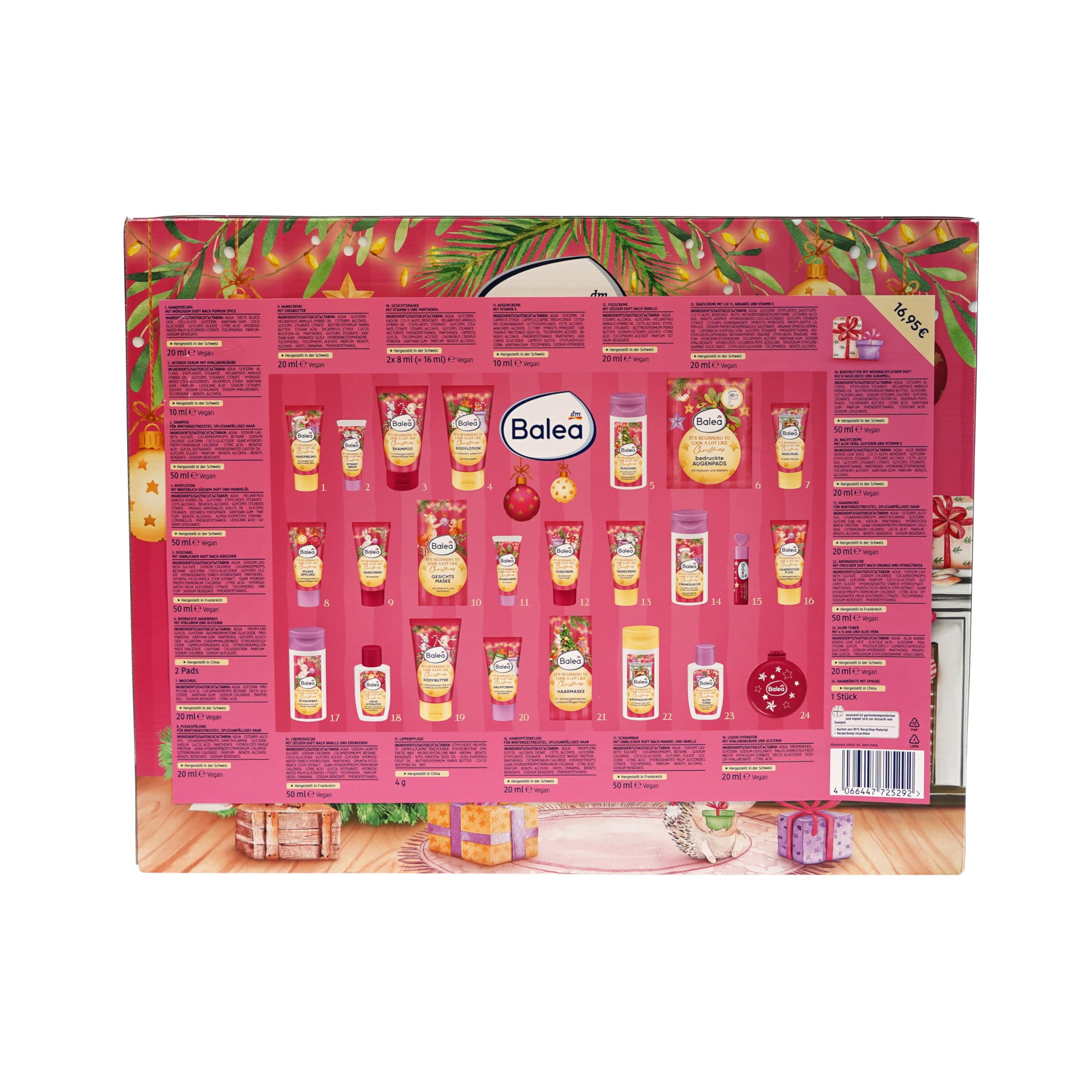 Balea Kosmetik & Beauty Adventskalender | Mit 24 Überraschungen: Gesichtspflege, Körperpflege, Haarpflege und Lippenpflege | Advent Winter Garden (Frauen)