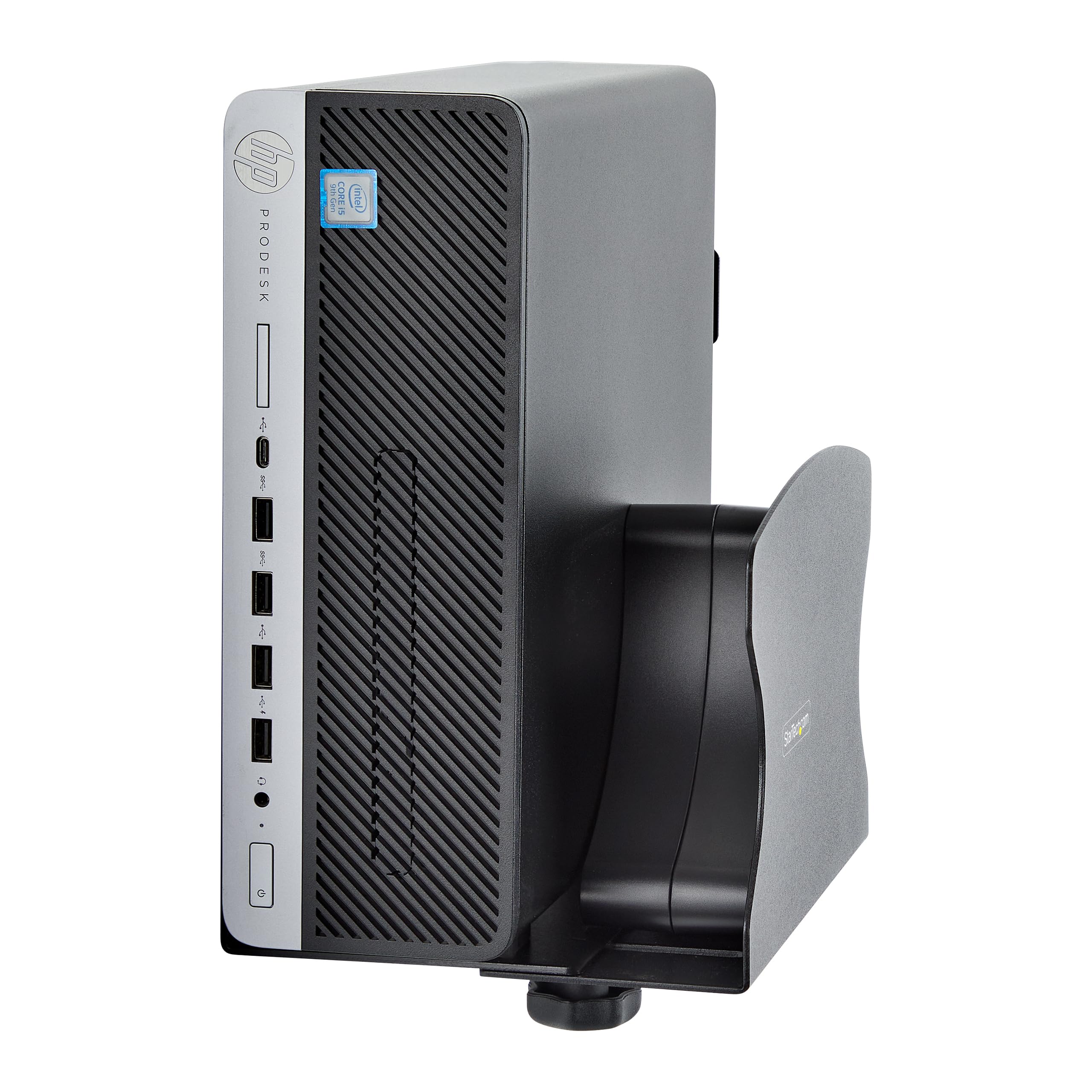 StarTech PC-Wandhalterung, bis 18kg, 50-200mm (2NS-CPU-WALL-MOUNT) | Verstellbar, Für Mini PC und Tower, Wandmontage, Werkzeuglos, Pulverbeschichteter Stahl, Platzsparend