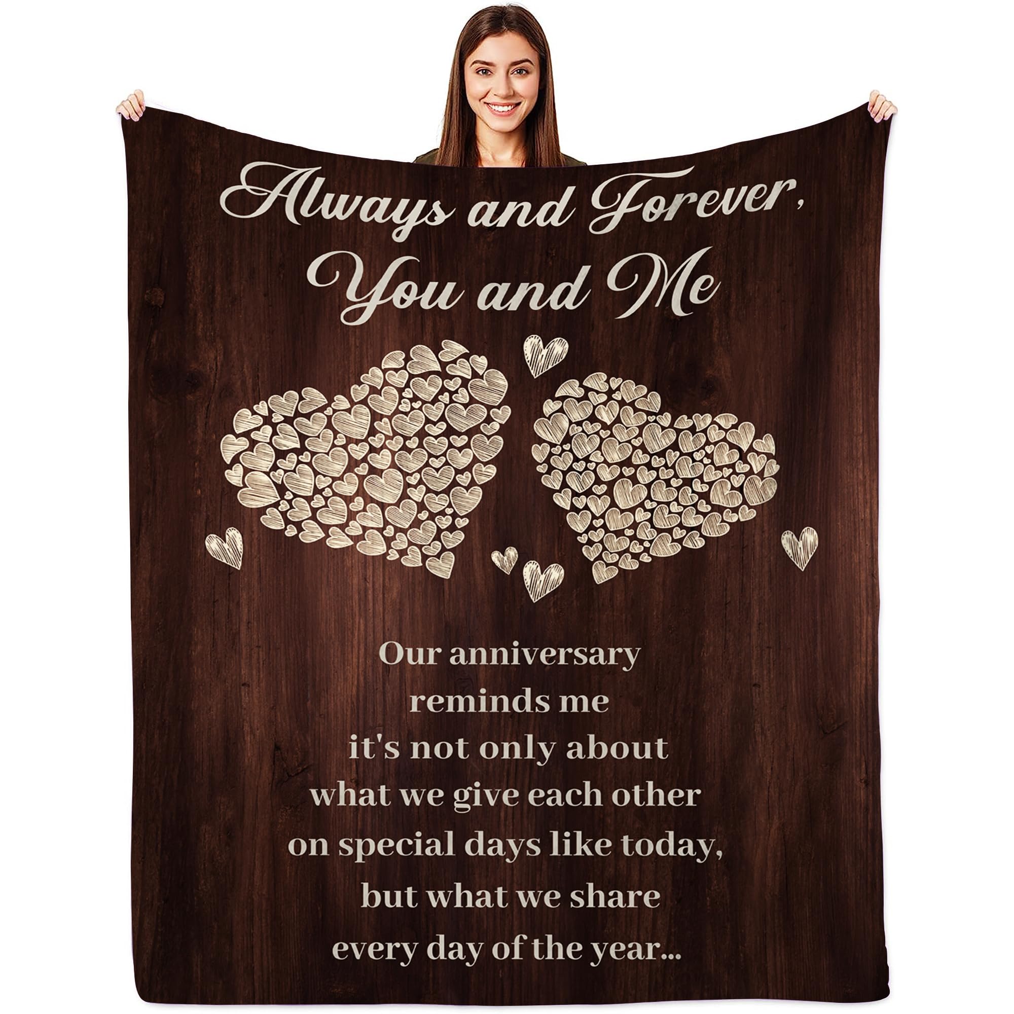Anniversary Wedding for Couple, Gifts for Her or Him, Romantic I Love You Gifts Flannel Throw Blankets, Wedding Gift for Couple Wife Husband, Anniversary Blanket 60"x50"