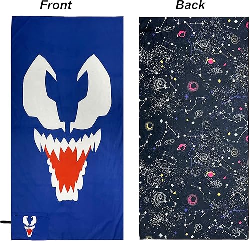 Miniatura 3 de Toalla de playa ligera de microfibra con bolsillo con cremallera, toallas de playa súper absorbentes de secado rápido para adultos y niños, toallas