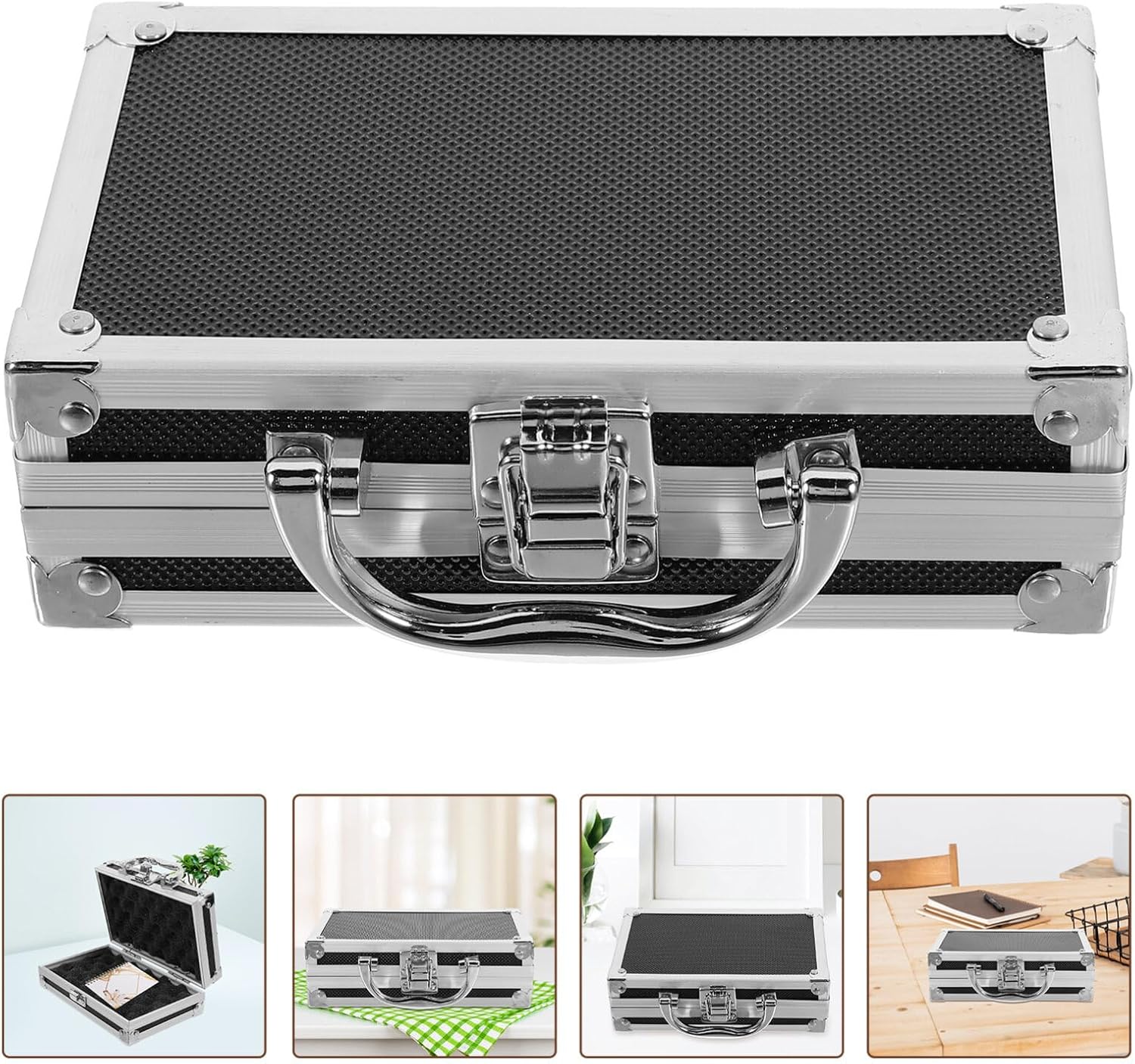 Gadpiparty Locking Clipboard Case Aluminum Locking Briefcase with Handle Metal Heavy Duty Clipboard with Storage for Travel Business Men Women