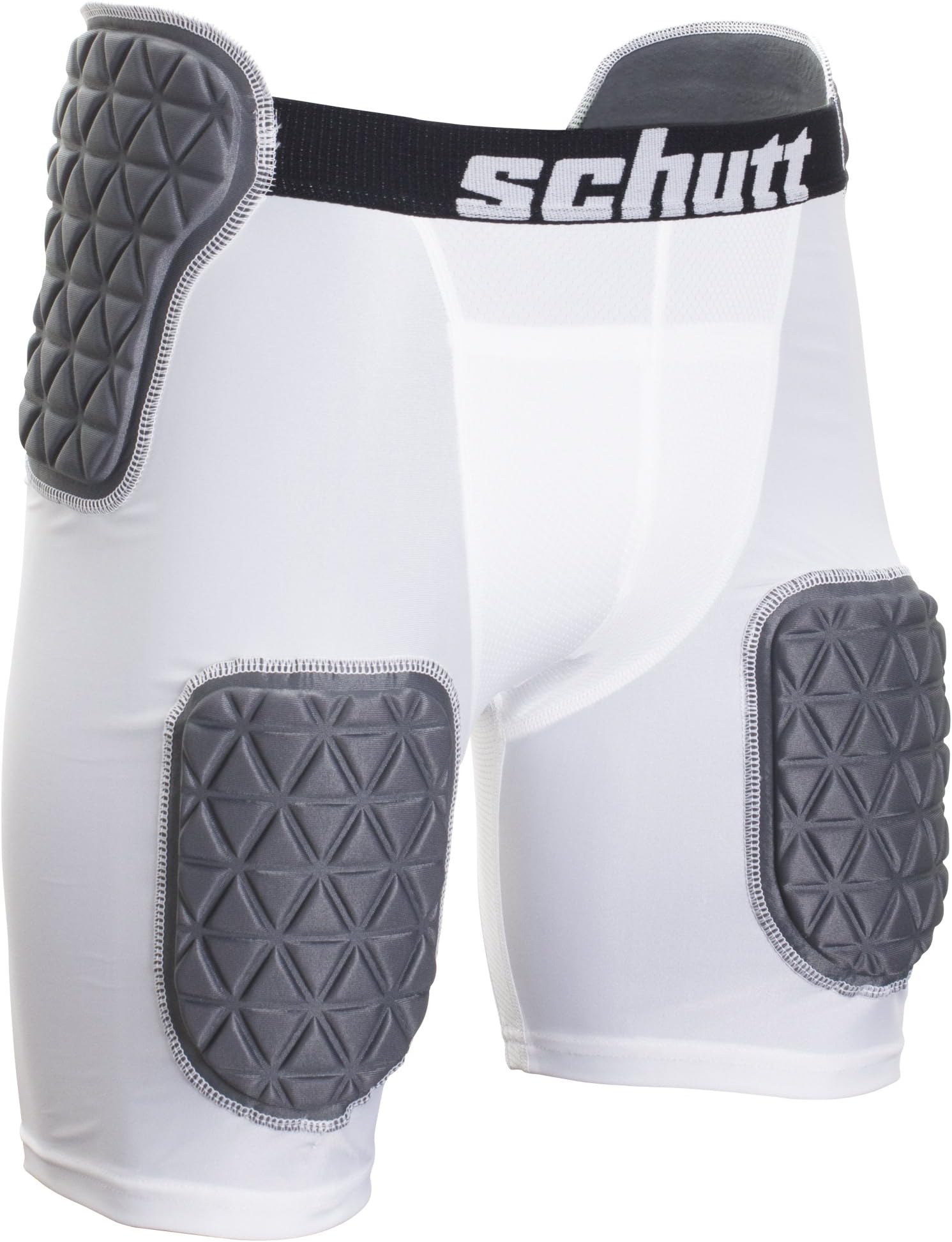 Schutt ProTech Varsity All-in-One Football Girdle Padded Compression Shorts with Integrated Hip, Tailbone and Thigh Pads