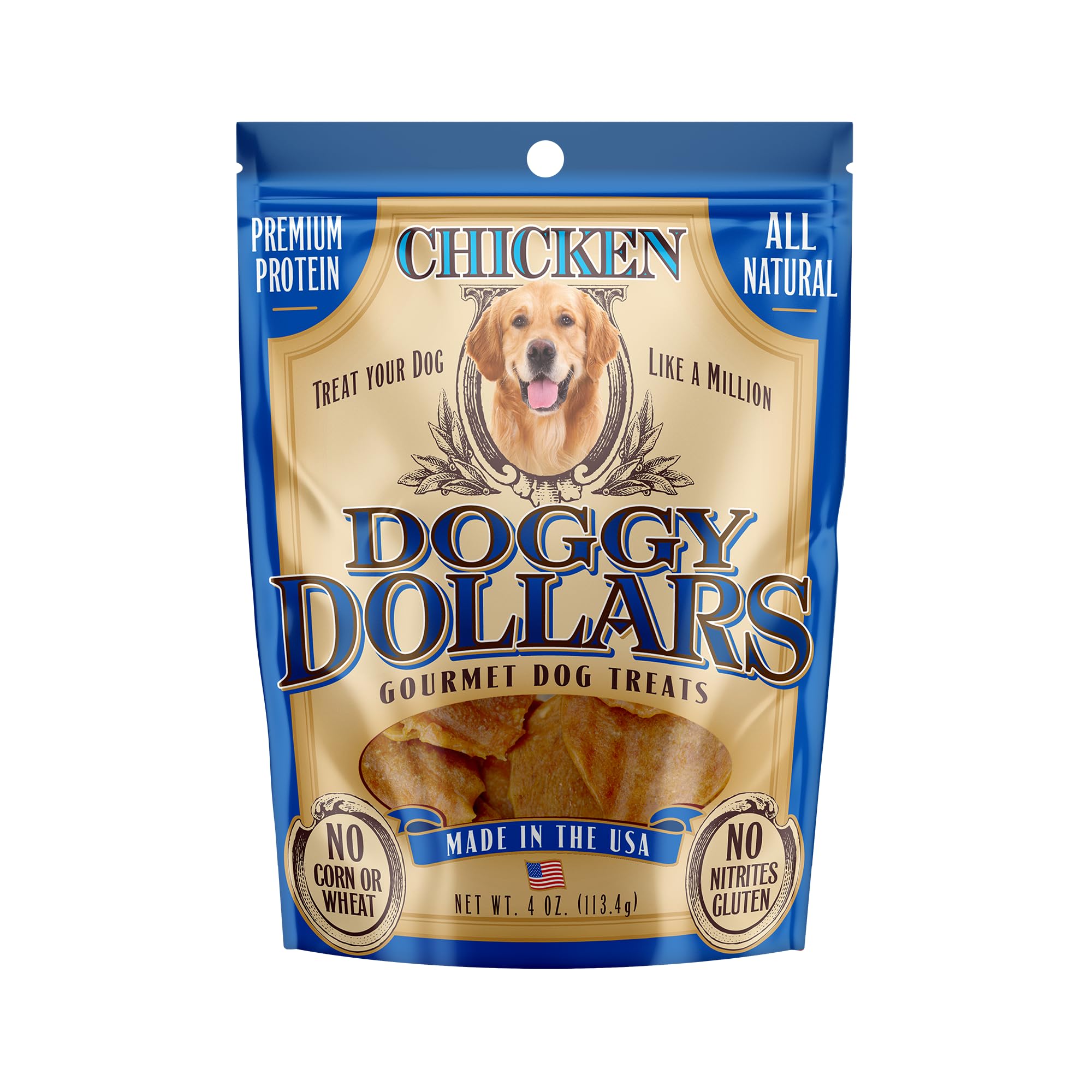 Doggy Dollars – Natural Gourmet Chicken Dog Treats (4oz)
