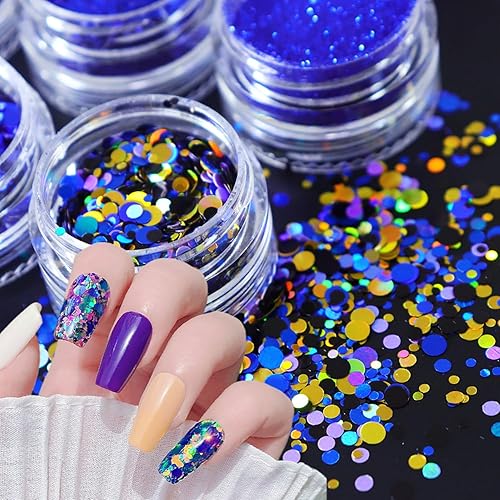 Miniatura 33 de 12 Colors Fall Nail Art Stickers Maple Leaf Nail Glitter Sequins 3D Nail Art Accessories Autumn Leaf Shape Flakes Holographic Gold Red Yelloween