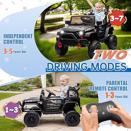 Miniatura 2 de Auto Jeep de 24 V para niños, 400 W, con control remoto para padres, autos eléctricos para niños con suspensión de 4 ruedas, Bluetooth, MP3, música,