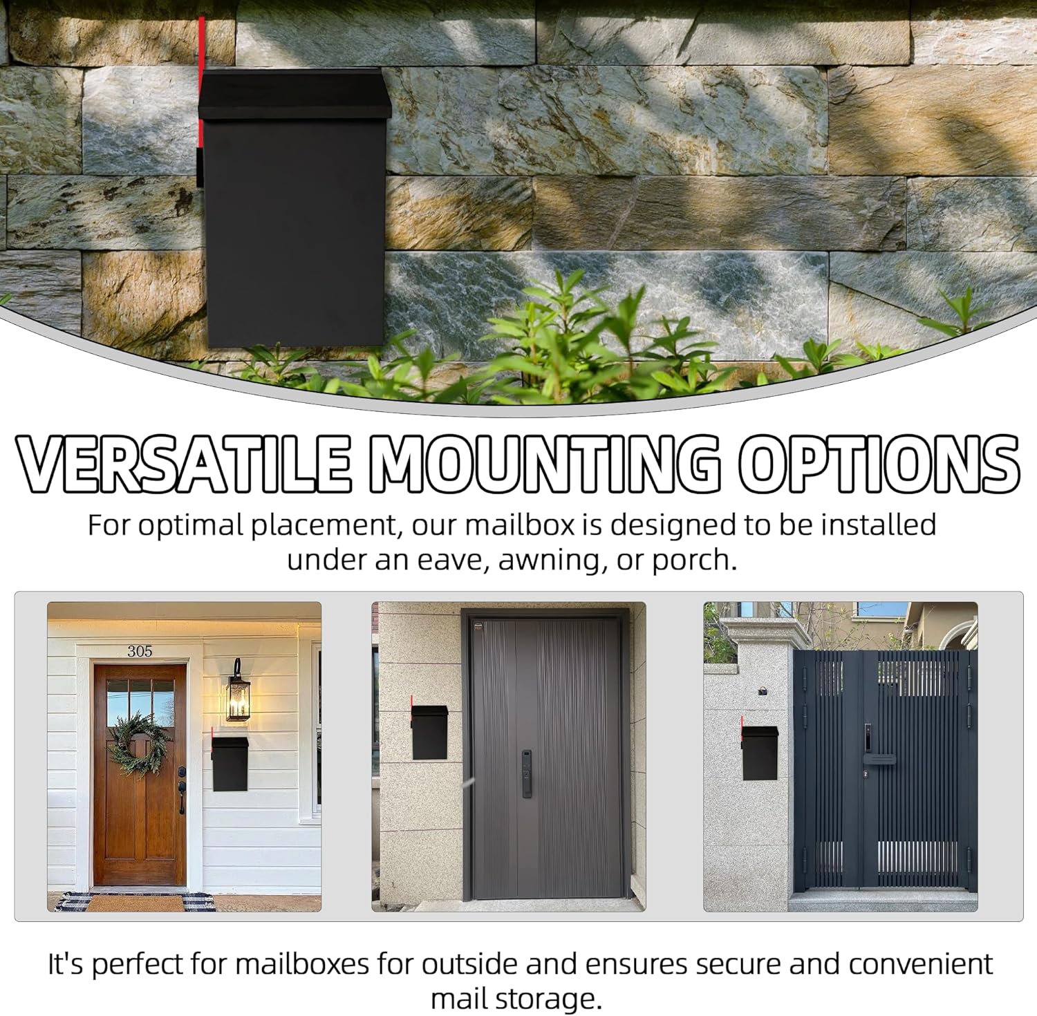 15.74"x9.44"x4.72" Wall-Mount Mailbox and 10.1"x7.1"x3.8" Mailbox for House Wall Mount and Outdoor Use