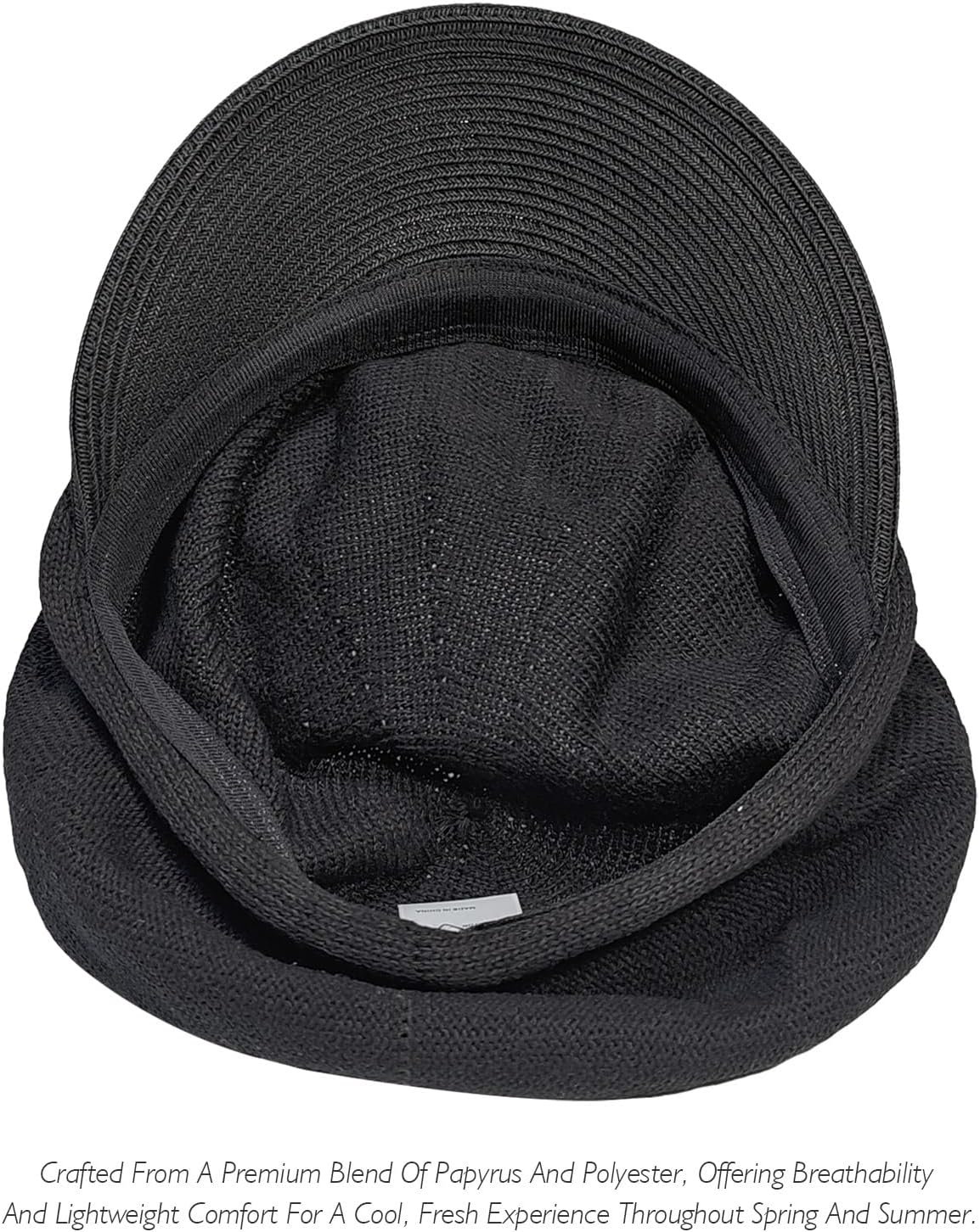 Newsboy Cap for Women, French Thin Beret Hat with Visor | Summer Sun Protection Adjustable Breathable Lightweight Solid Color Slouchy Painter Hat 56-58cm