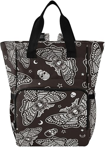 MNSRUU Bolsa de pañales Cráneo Bolsa de pañales Mochila Bolsa de pañales de viaje para bebé Bolsas cambiantes de bebé grande, Calavera 96, Mochilas