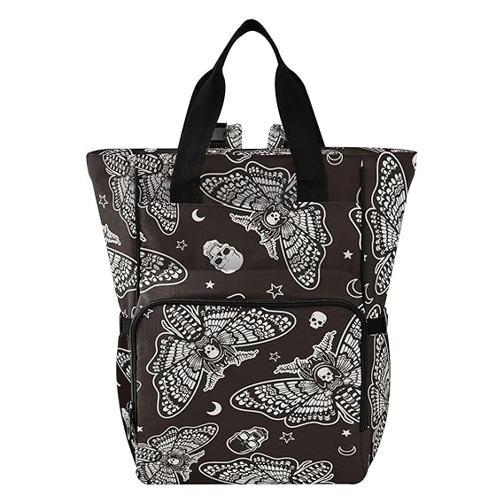 MNSRUU Diaper Bag Skull Diaper Bag Backpack Travel Diaper Tote For Baby Large Toddler Baby Changing Bags