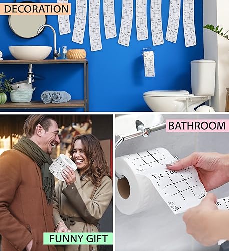 Miniatura 5 de Printed TP Tic Tac Toe - Papel higiénico impreso - Divertido rollo de papel higiénico para broma, sorpresa, decoración de baño, regalo novedoso para