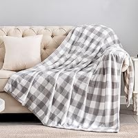 Vista 16 de BEDELITE - Manta a cuadros para sofá, manta suave y acogedora de franela de forro polar con cuadrícula ajedrezada para decoración del hogar, manta a