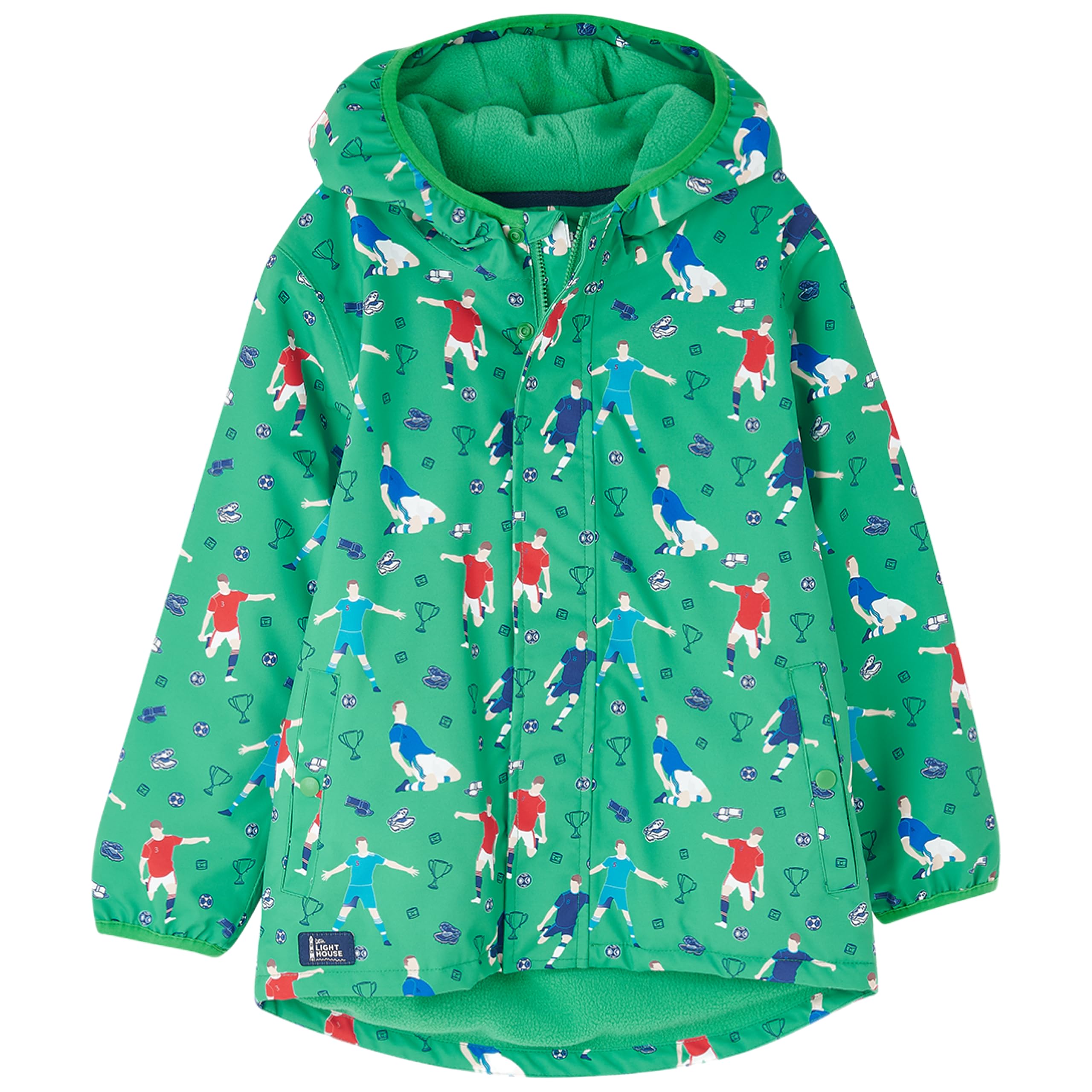 Lighthouse Boys Football Print Finlay ' Waterproof Coat With Insulated Padding, Fleece Lining And Hood - 6-7 Years