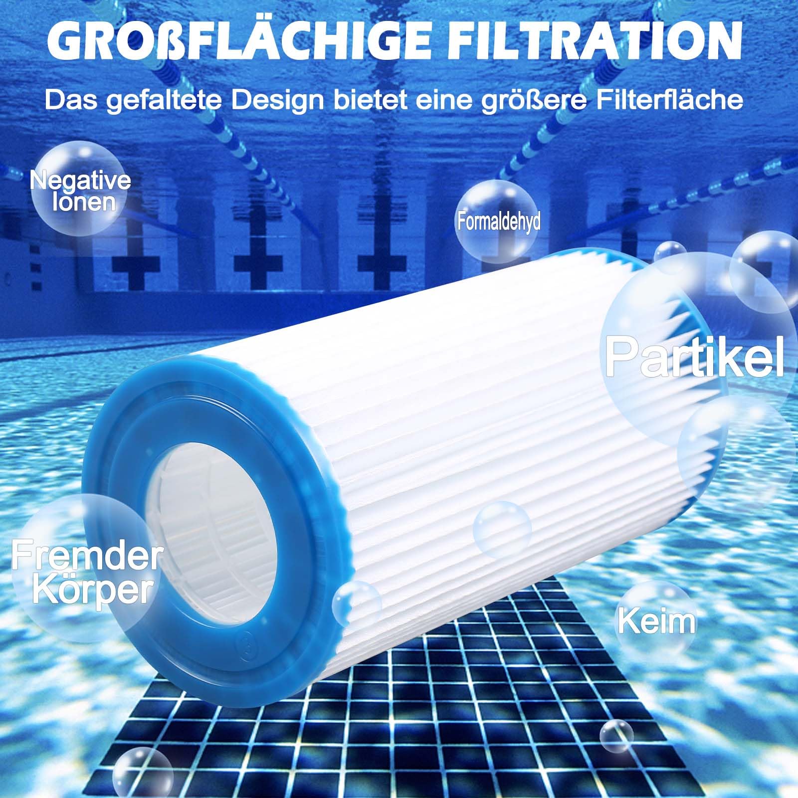 Lot de 8 cartouches filtrantes de rechange pour piscine Best-Way Taille III -580123 - Filtre de rechange pour piscines gonflables, sous-marins chauds et spa