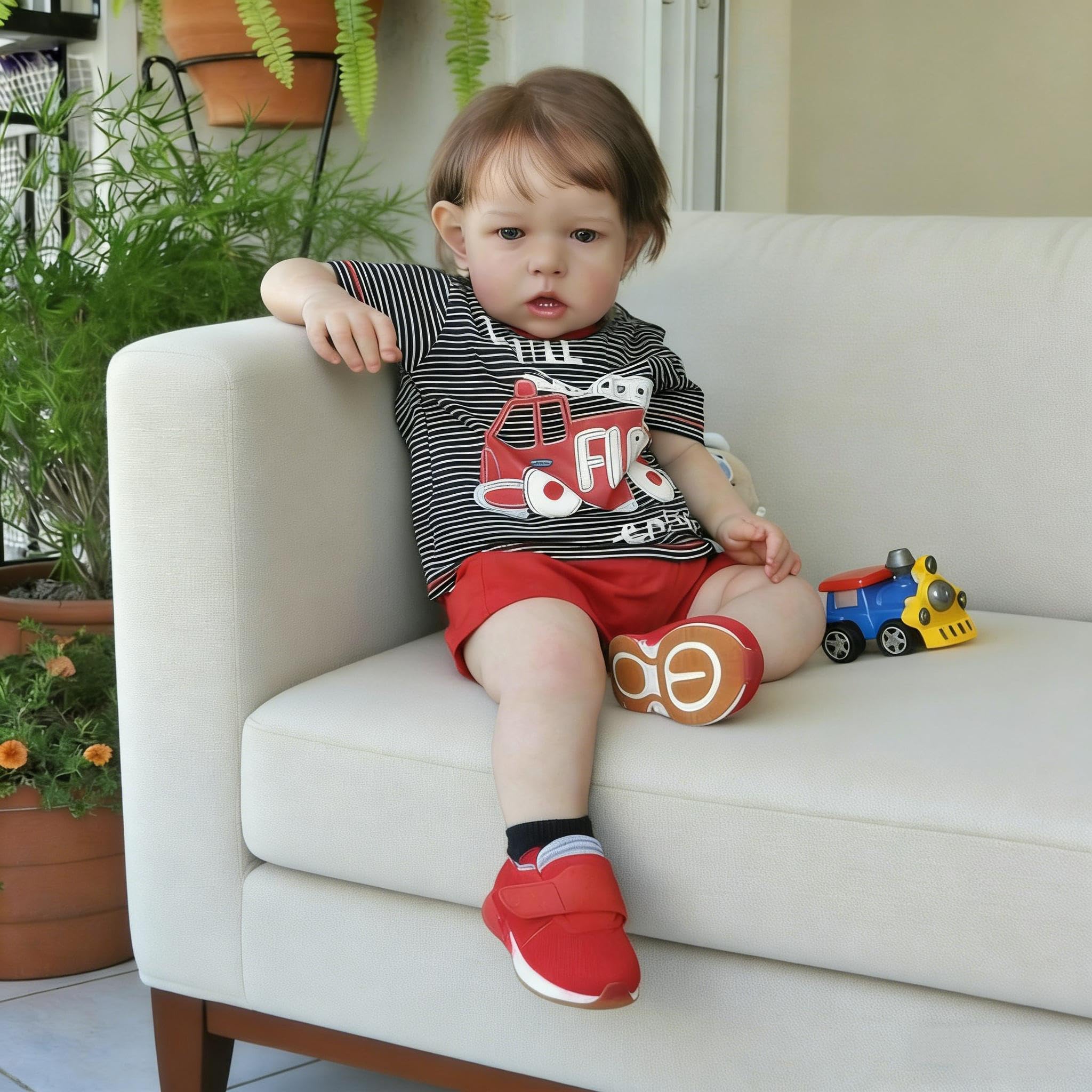 RXDOLL Lifelike Reborn Baby Dolls Silicone Full Body 20 inch Anatomically Correct Boy Reborn Toddler Dolls Rooted Hair Full Silicone Realistic Baby Doll with Accessories — image 1