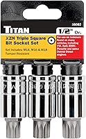 Vista 3 de Titan 16083 Juego de llaves de vaso de 3 piezas resistentes a manipulaciones XZN Triple Square