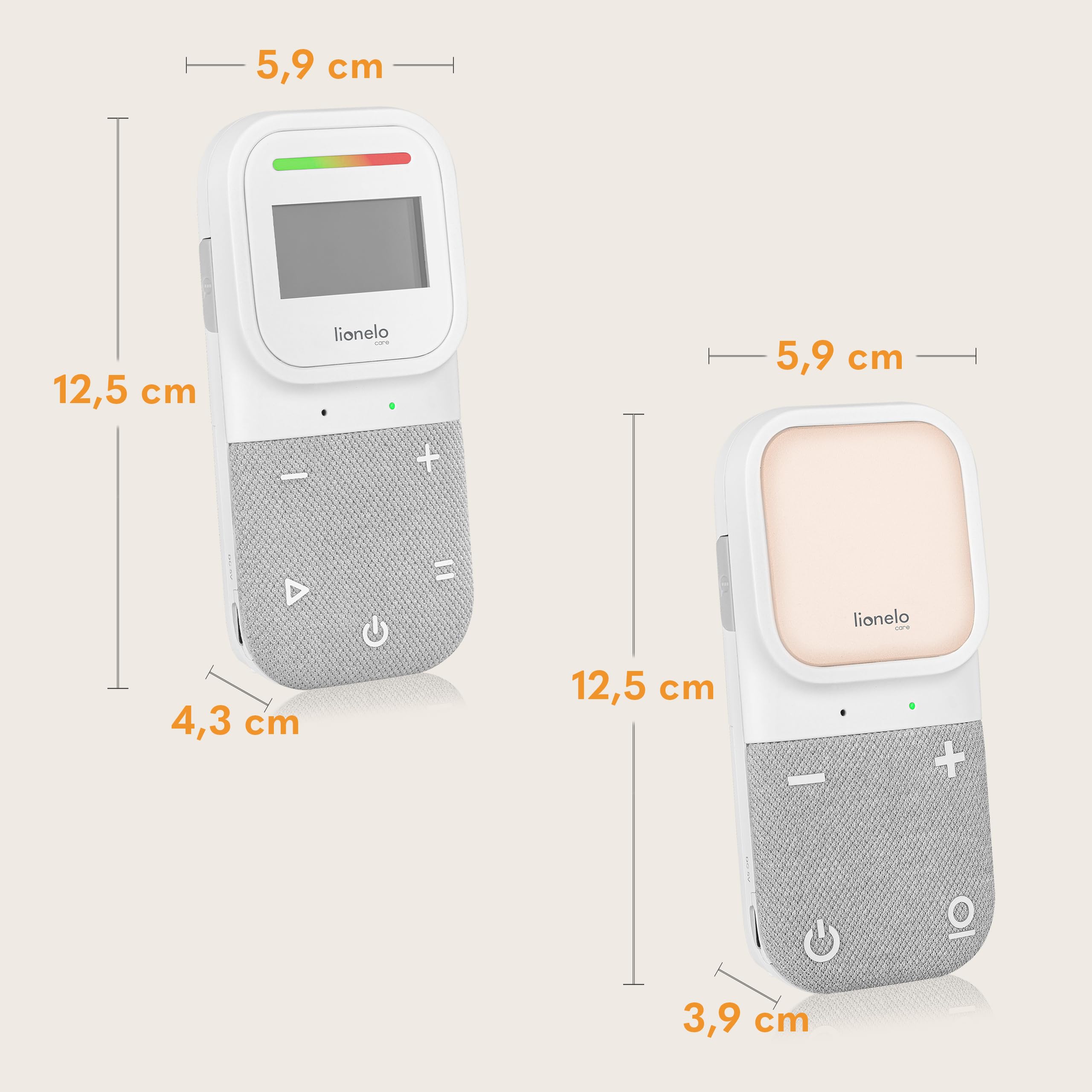 Lionelo Babyline 2.3 Baby Monitor z mikrofonem audio, światłem nocnym, zasięg 400 m, LCD, niania elektroniczna