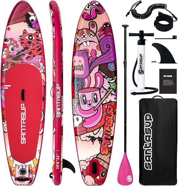 Tavola gonfiabile per stand up paddle, blu, con accessori, ampia tavola per adulti e ragazzi, tavola da surf, tavola da sup a tutto tondo con tavola antiscivolo - 1