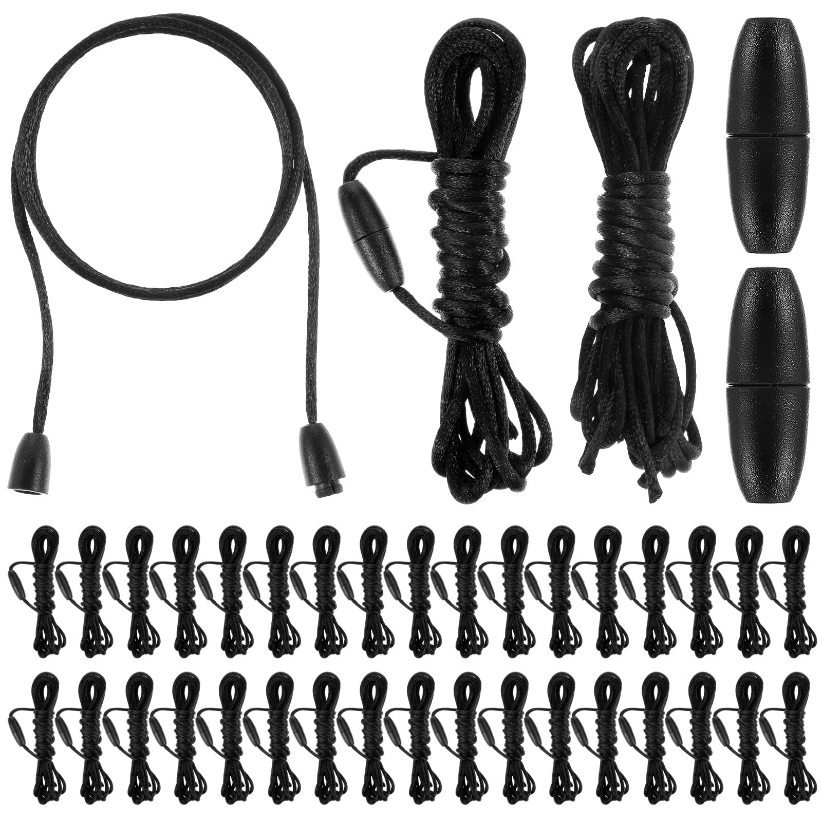 35 Pack Breakaway Clasp Buckle Lanyard String, Black Nylon Replacement Necklace Cord String Rope Safety Plastic Breakaway Lanyard Strings Kit for DIY Pendants Bracelet Necklace Jewelry Making